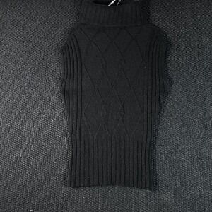 Fioreblu‎ Black Ribbed Mohair Blend Turtleneck Sleeveless Sweater Womans Size S
